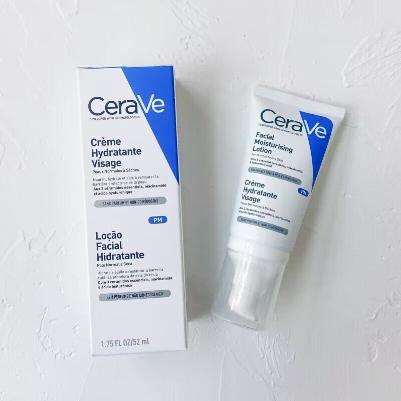 Original CeraVe Facial Moisturizing Lotion PM Hydrating Facial Cream Niacinamide Brightens and Softens the Skin Facial Care 52ml