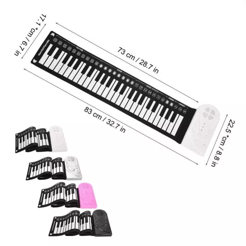49-key folding hand-rolled piano silicone portable hand-rolled piano electronic piano for beginners Electronic organ