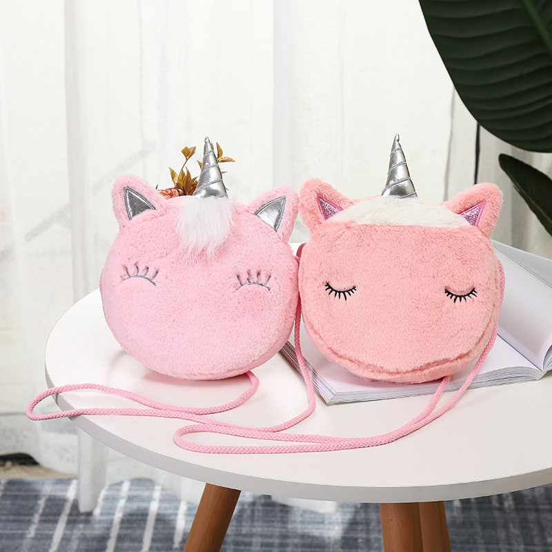 New Fashion Children Girls Shoulder Bag Cute Unicorn Animals Messenger Bag Kids Keys Coin Purse Cute Princess Mini Handbag