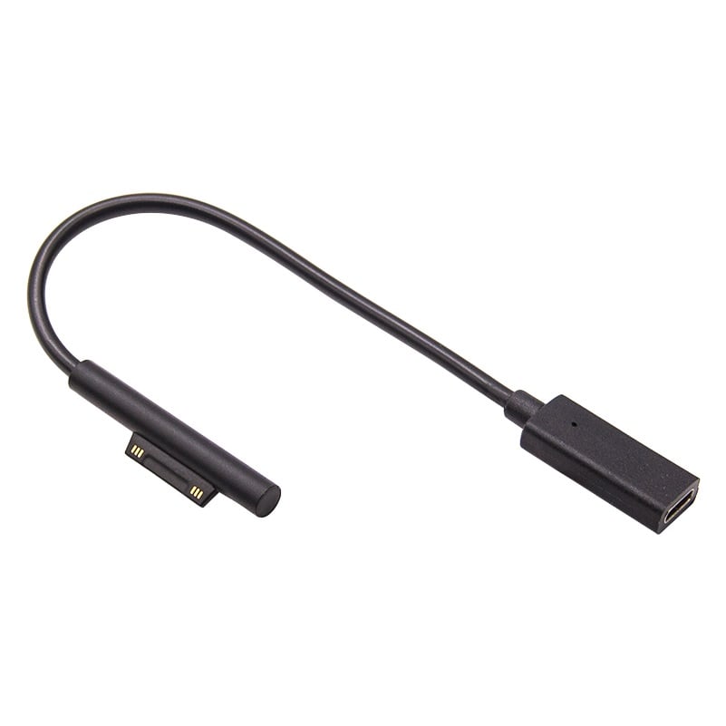 Charger Connector Cord For Micro soft Surface Pro 7/6/5/4/3 Laptop Charging Cable Type C USB 3.1 PD Power Adapter 20cm Black one