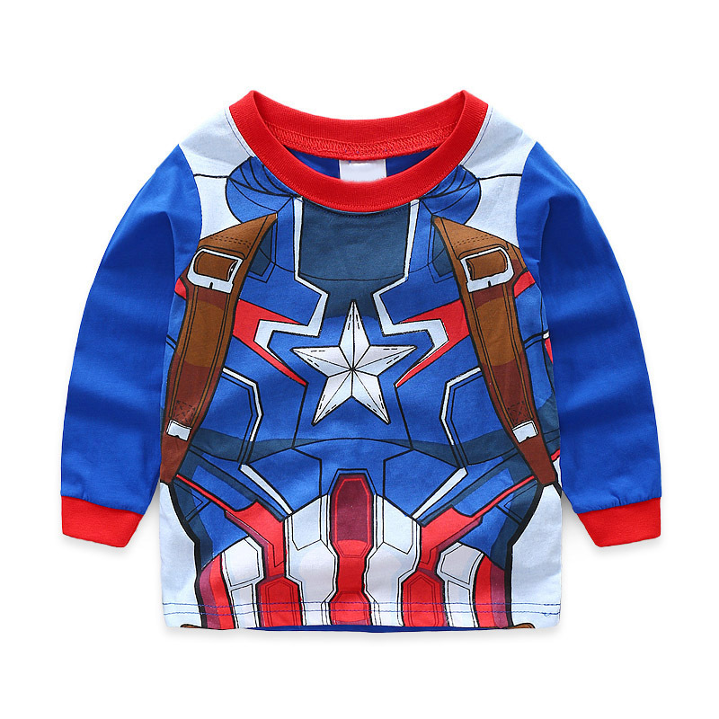 2-7 years old cotton pajamas Captain America Spider-Man Batman Superman suit Cartoon pajamas pajamas clothes