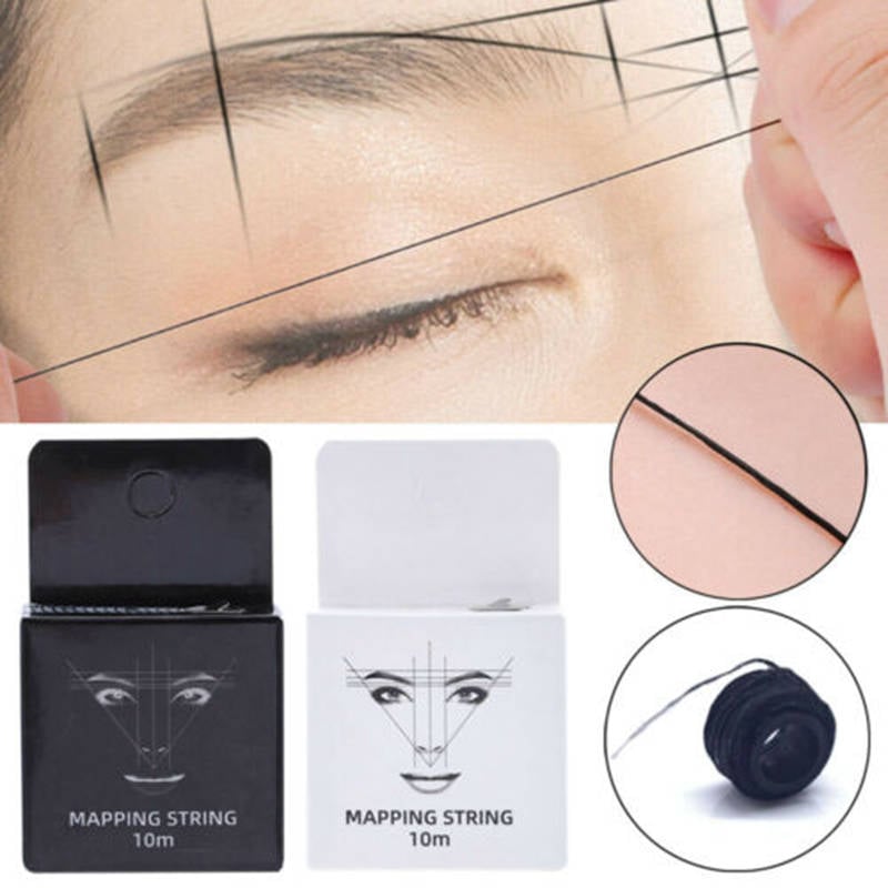 Face Eyebrow Microblading Brows Mapping String Pre-inked Thread Brow Marker 10m