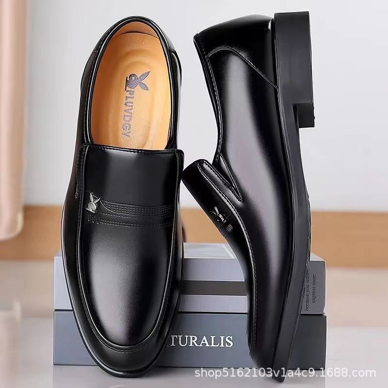 Men's Breathable Leather Shoes Black Soft Leather Soft Bottom Spring And Autumn Best Man Men's Business Formal Wear Casual Shoe