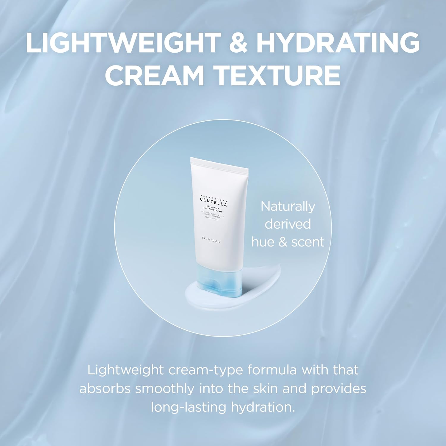 SKIN1004 Hyalu-Cica Moisture Cream, Face Moisturizer with Hyaluronic Acid, Centella Cream for Deep Hydration, Lightweight Nourishing Gel Moisturizer f