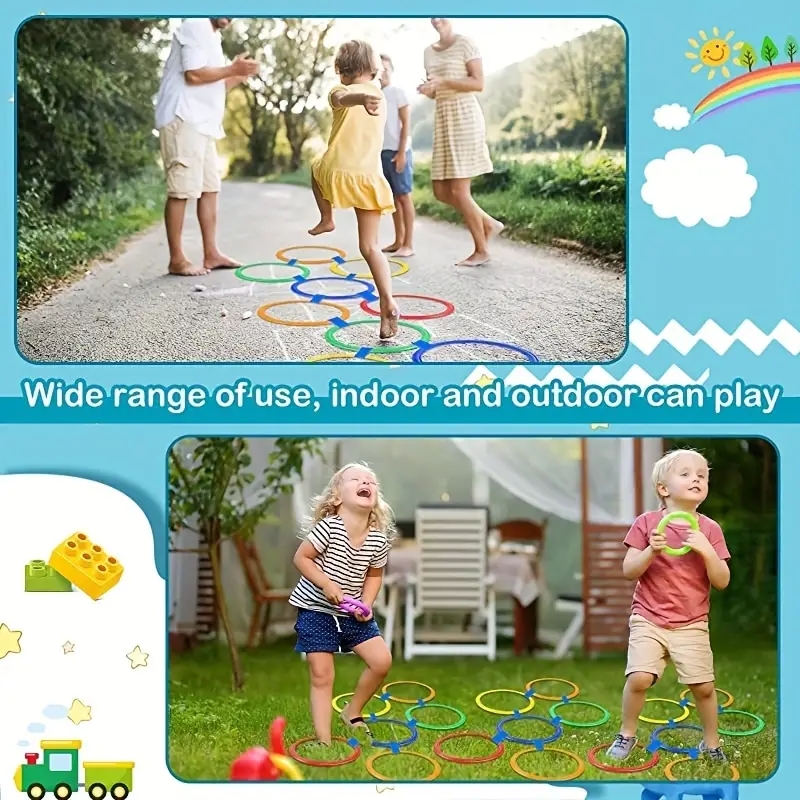 5pcs Hopscotch Set - Fun Outdoor/Indoor Obstacle Course for Kids - Improve Balance & Agility with this Playground Training Equip