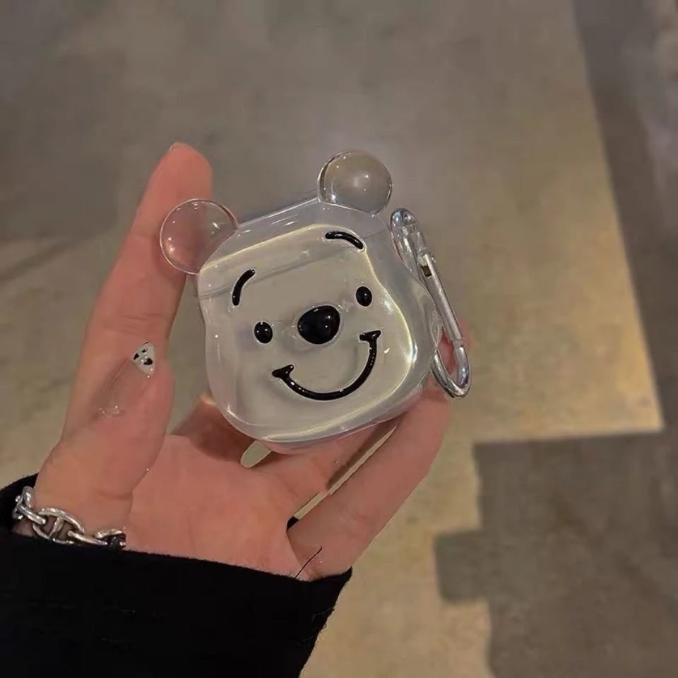 INS Transparent Bear Cases For Apple Airpods 1/2 Protective Bluetooth Wireless Earphone Cover For Apple Air Pods Box Bags