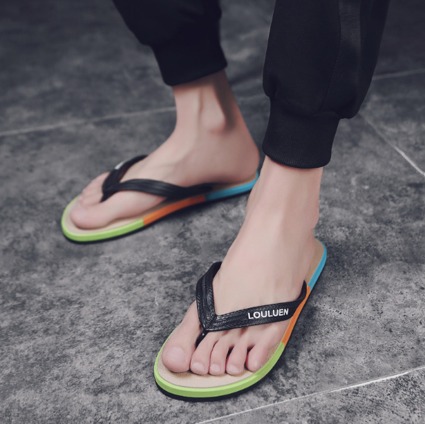 Summer rubber flip flops men's fashion flip flops wear men's slippers outside