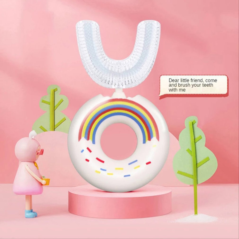 Manual Children's U-shaped Toothbrush Silicone Baby Oral Food Grade U-shaped Toothbrush Set