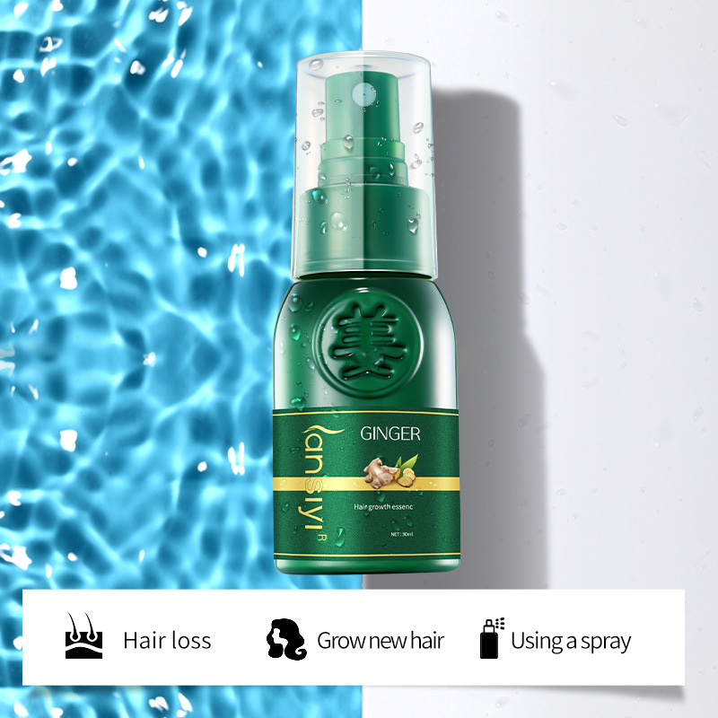 7 Days Ginger Hair Growth Spray Serum Anti Hair Loss Products Fast Grow Prevent Hair Dry Frizzy Damaged Thinning Repair Care
