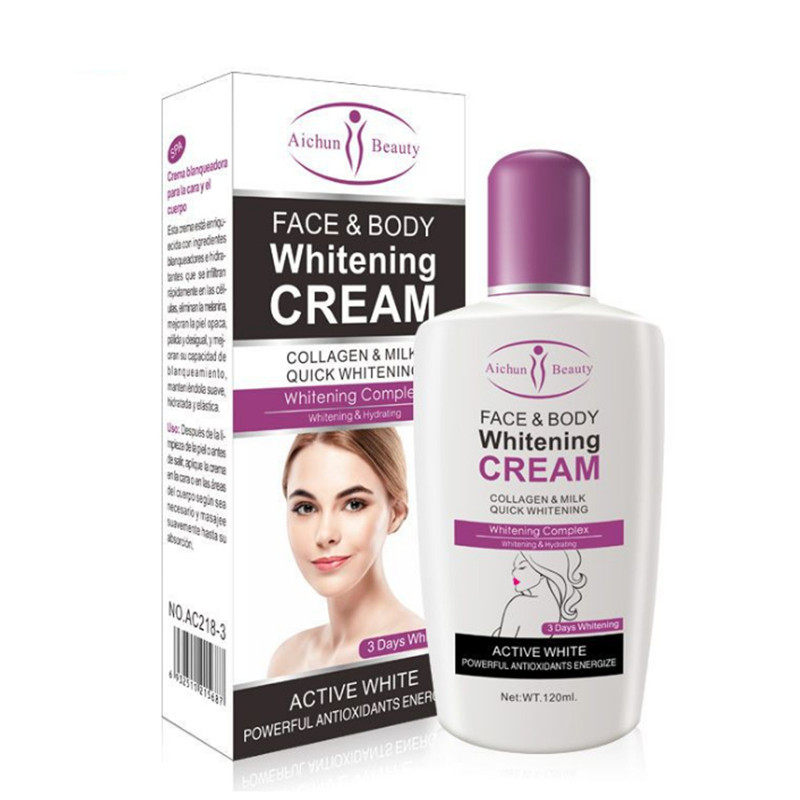 Aichun Body Cream For Dark Skin Bleaching Brightening Body Lotion Whitening Cream 120ml Private Parts Formula Armpit Whitener