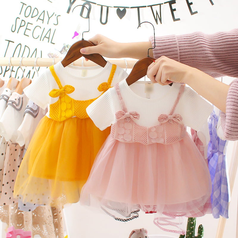 Baby Girl Dress Party Birthday Dress Lace Floral Baptism Vestido Infantil Bow Tulle Wedding Dresses Newborn