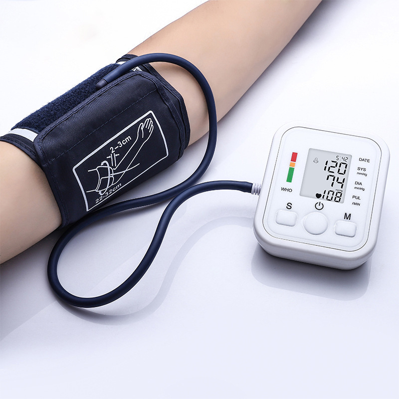 Automatic Blood Pressure Monitor Sphygmomanometer Tonometer Upper Arm Tensiometer Heart Rate Pulse Meter BP Monitor with voice