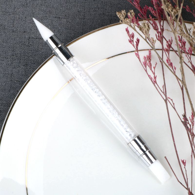 Dual-Ended 2 Ways Nail Art Silicone Sculpture Pen Carving DIY Painting Glitter Rhinestone Acrylic Manicure Dotting Tool &