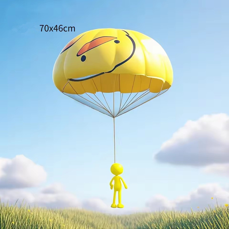 1PC Yellow Duck Children Parachute Outdoor Sports Hand Throwing Parachute Toy Park Small Game Prop Park Toy Sports