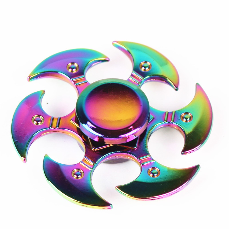 Rainbow Metal Finger Spinner Bearing Spinner Toy Adult Toys For Children Raytheon Mushroom Fidget Spinner