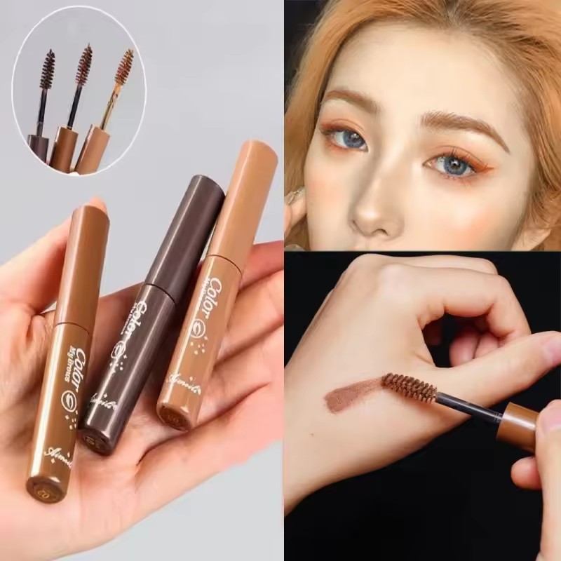 1PCS 3Colors Eyebrow Mascara Cream Long Lasting Waterproof Eye Brow Natural Dark Brown Eye Brow Tint with Brush Makeup Cosmetics