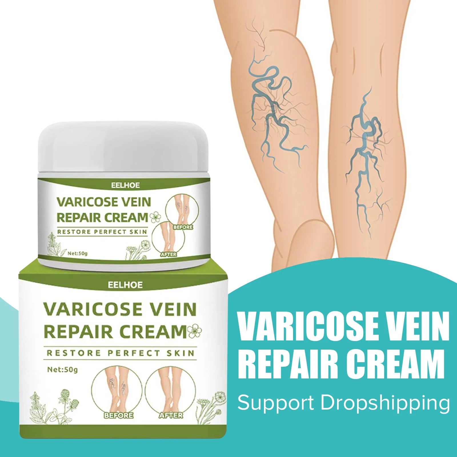 Varicose Vein Repair Cream Tongmai Effective Relieves Leg Bulge Pain Treatment Cream Vasculitis Phlebitis Remove Vein 50g