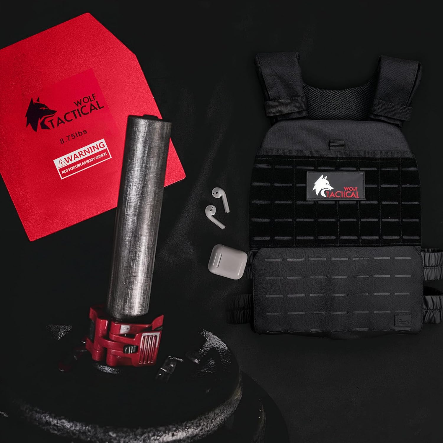 WOLF TACTICAL Weight Vest Plates - 5.75/8.75/14.5/19.75LB Pairs - WODs, Strength Training, Running, Heavy Workouts