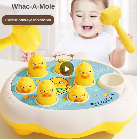 1set Duck/Frog/Pig Baby Toy Montessori Learning Game Educational Puzzle Gift for 12 24 Months Toddler Boy/Girl with Hammer