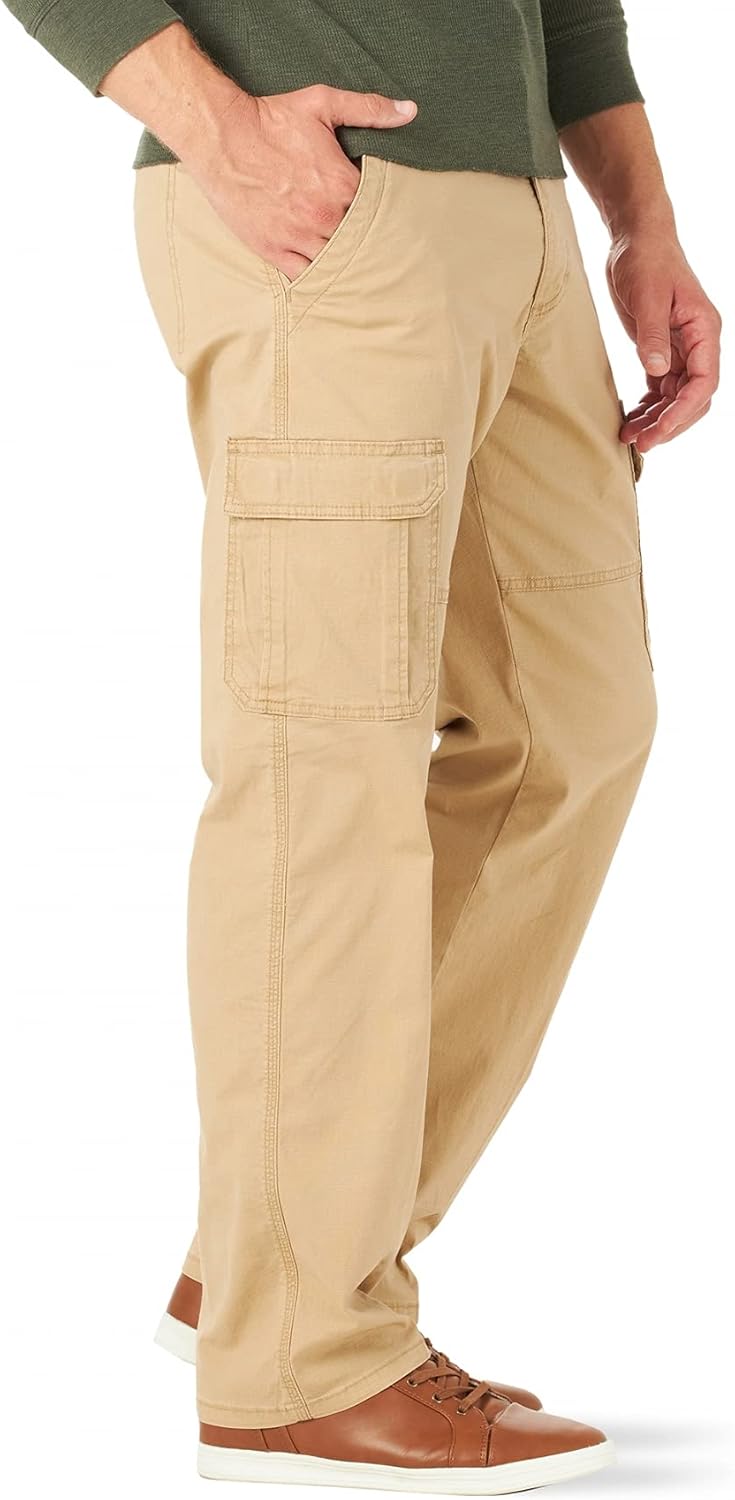 Wrangler Authentics Mens Relaxed Fit Stretch Cargo Pant