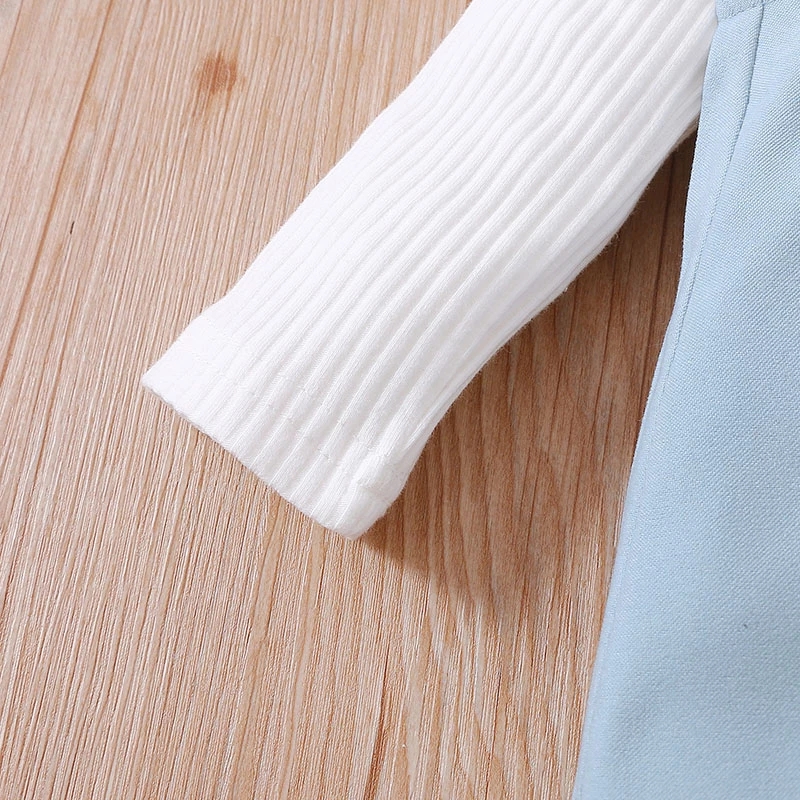 Newborn Baby's Clothes Girls Outfits Sweet Style Long Sleeve Round Collar Kids Romper Front Pocket Suspender Skirt Headwear Set
