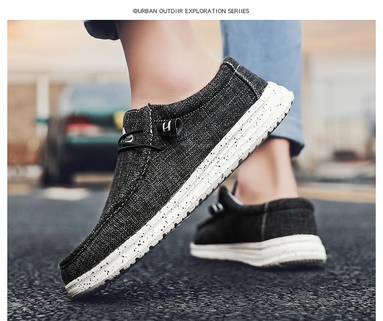 Spring Business Fashion Large Leisure Dad Shoes Denim Canvas Sewing Simplicity Soft Bottom Slip-on Holiday Sailing Men's Shoes