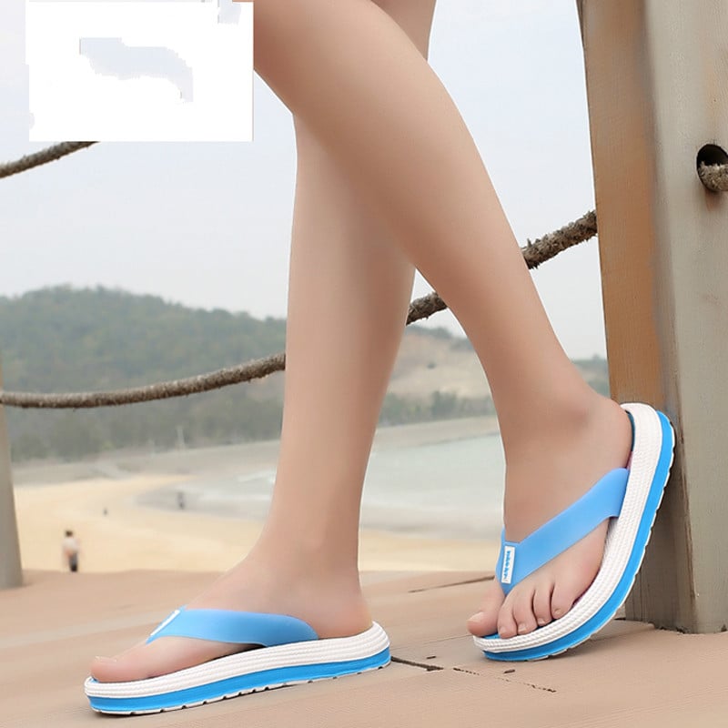 Summer Slippers Women Casual Massage Durable Flip Flops Beach Sandals Female Wedge Shoes Striped Lady Room Slippers