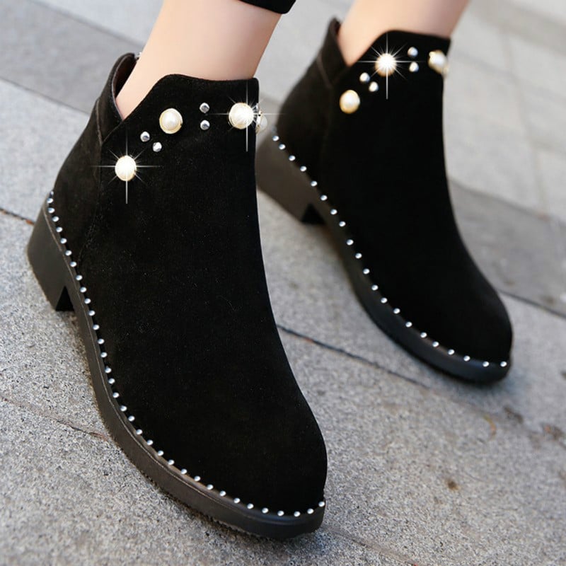 Martin boots, women's boots, frosted skin, new ladies, women's shoes, flat bottomed shoes, and women's boots