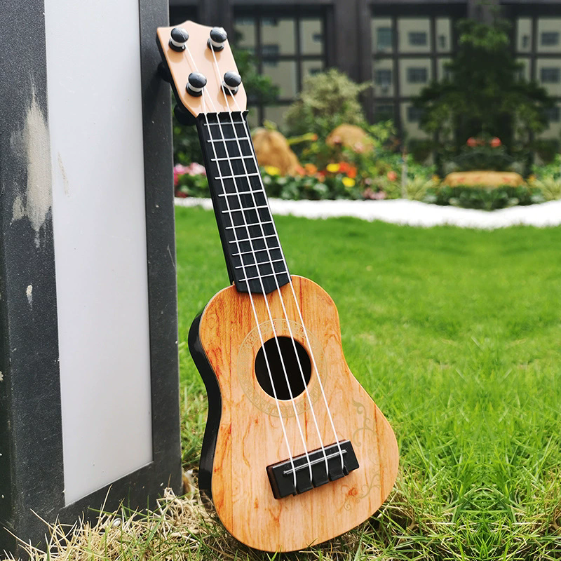 Mini Guitar 4 String Classical Ukulele Guitar Toy Instrument Children Beginners Simulation Playing Early Teaching Small Guitar