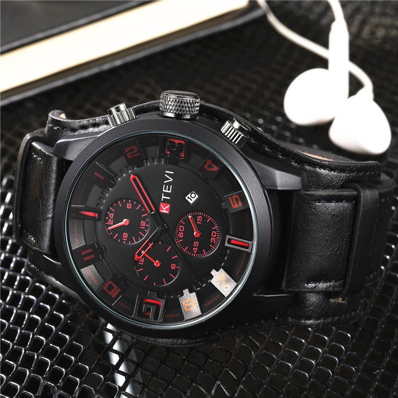 Large dial men's watch quartz watch calendar movement