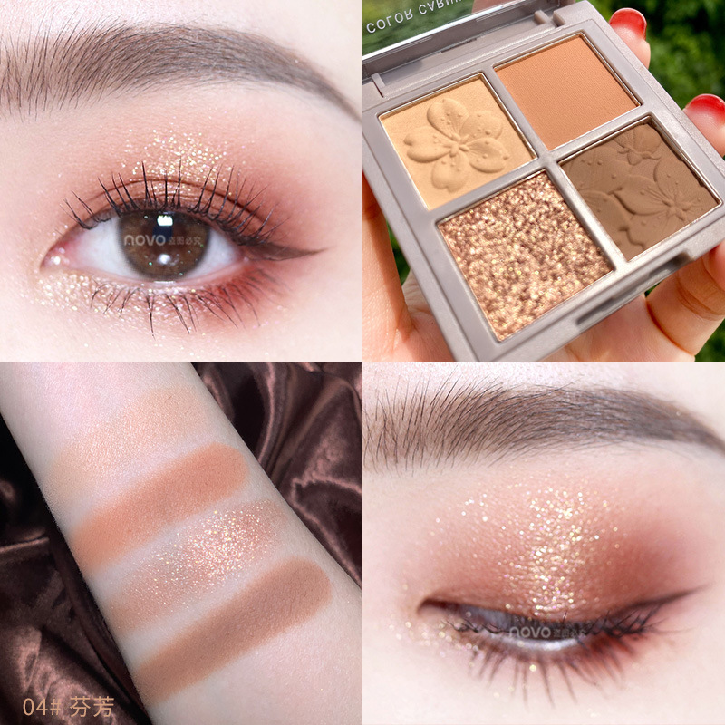 NOVO four-color highlight powder blusher facelift integrated disc matte nose shadow integrated disc