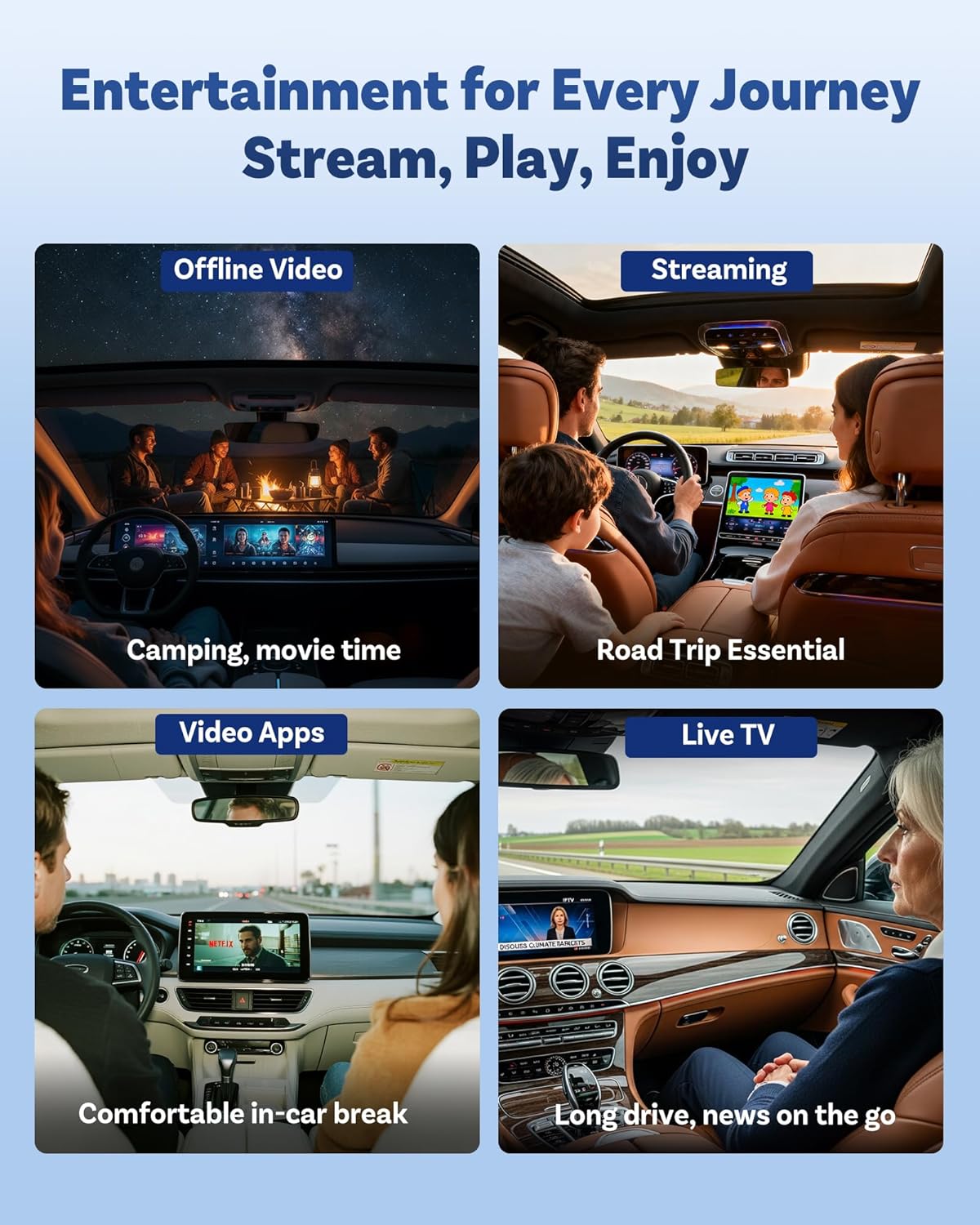OTTOCAST 2026 Play2Video Ultra Magic AI Box Car Streaming Devices, Wireless CarPlay Android Auto Video Adapter 3 in 1 Built-in Netflix/YouTube Android