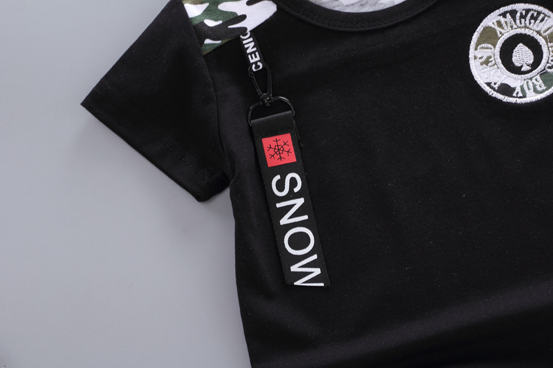 New summer casual version of men and women baby short-sleeved boys shorts two-piece baby children's suit tide