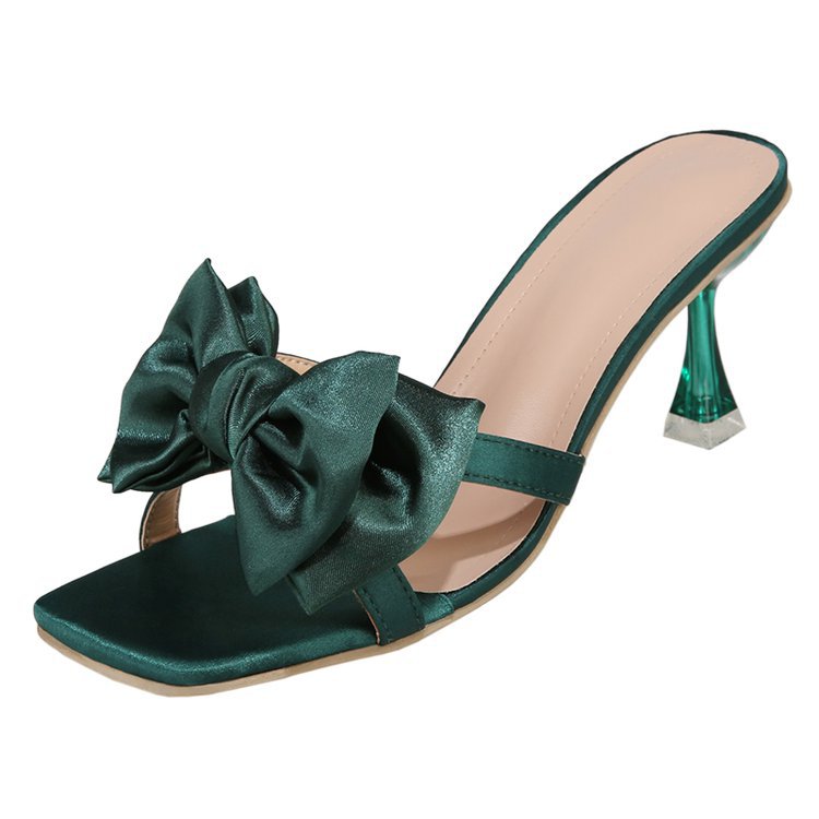 Women's Slippers Fashion New Open Toe Banquet High Heel Sandals Wear Square Head Women's Slim Heels shoes