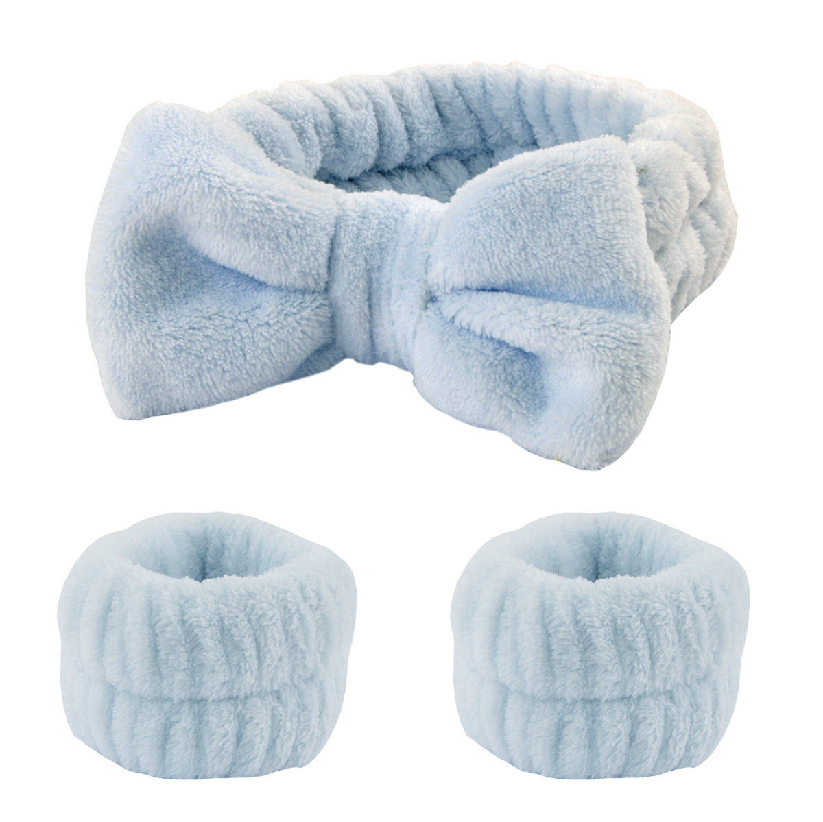 Wash Face Headbands For Women Coral Fleece Hair Bands Cuff Waterproof Bands Absorbent Wristbands Head Band Hair Accessories Set
