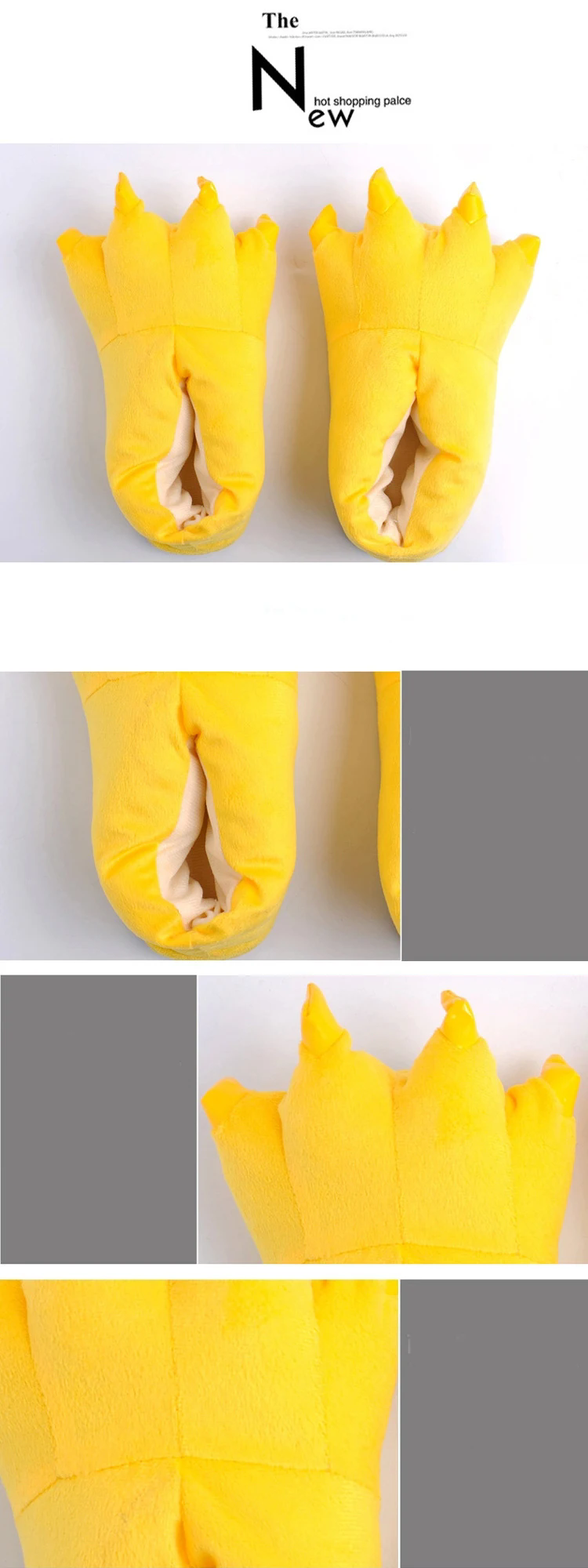 1Pair Winter animal sleepwear, Stitch tiger dinosaur paw cartoon warm home, cute and cute plush toy slippers