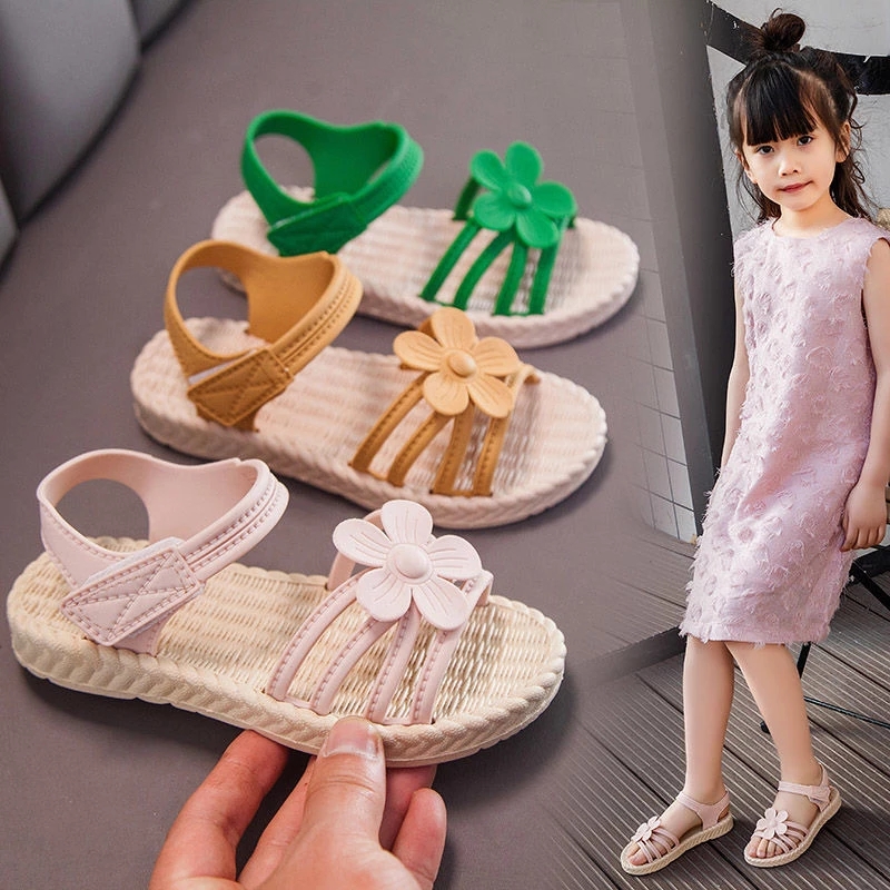 Girls Sandals Children's Fashion Soft Sole Princess Shoes Little Girls Baby Shoes All-match