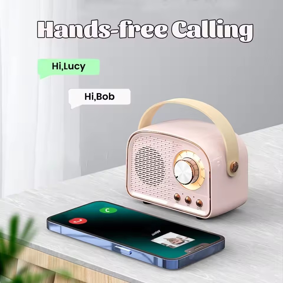 Retro mini Bluetooth speaker, classical music player, stereo sound, portable decorative speaker, home music player