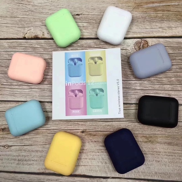 Macaron inPods 12 TWS Bluetooth Earphone Mini Headphone Wireless Earbuds Bluetooth Headset with Charging Box