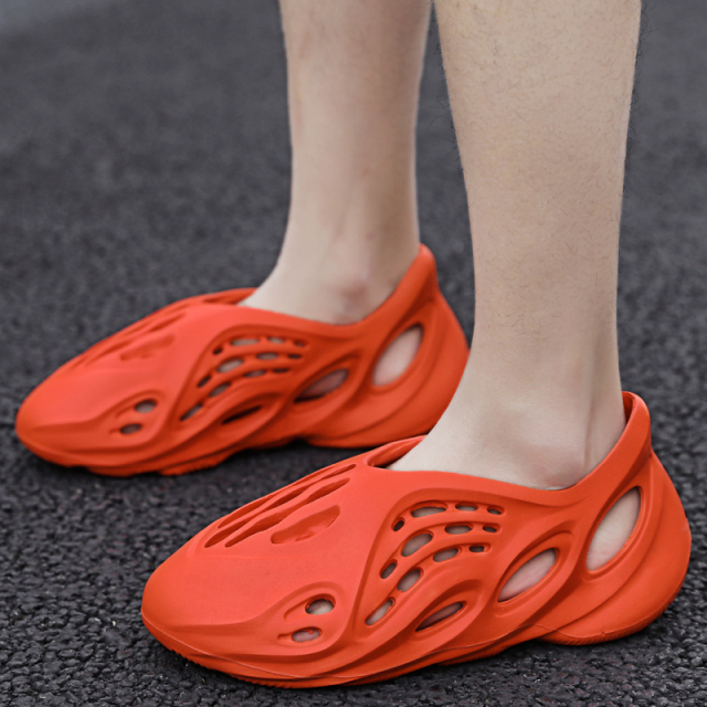 Men's Summer Slippers New Mens Womens Sandals Slippers Solid Color Casual Home Slipper Eva Non-slip Hole Shoe Unisex