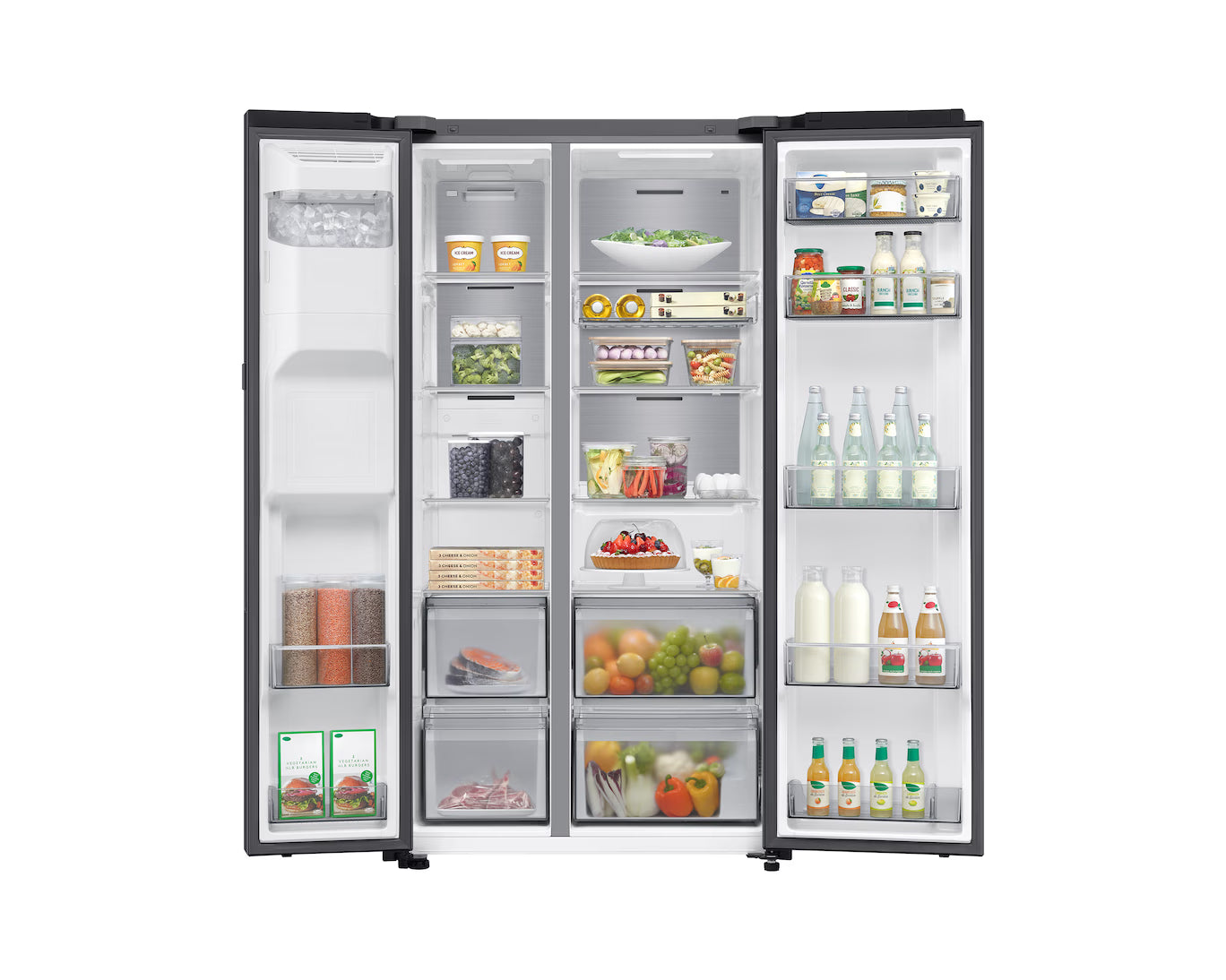 SAMSUNG 627L 3 DOOR + DISPENSER SIDE BY SIDE FRIDGE BLACK RS80F65G4F