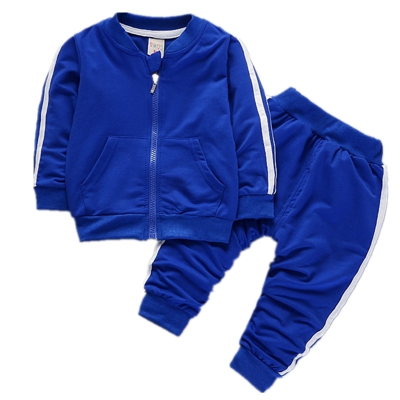 Fashion Spring Autumn Baby Boys Girls Cotton Jacket Pants 2pcs/sets Infant Tracksuit Kids Clothing Suts Children Zipper Clothes