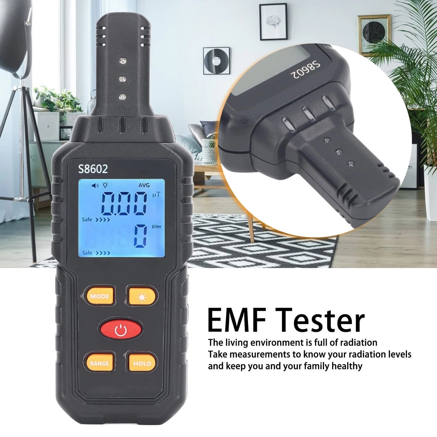Portable Electromagnetic Field Radiation Detector 3 in 1 EMF Meter EMF Detector for Ghost Hunting Equipmetent