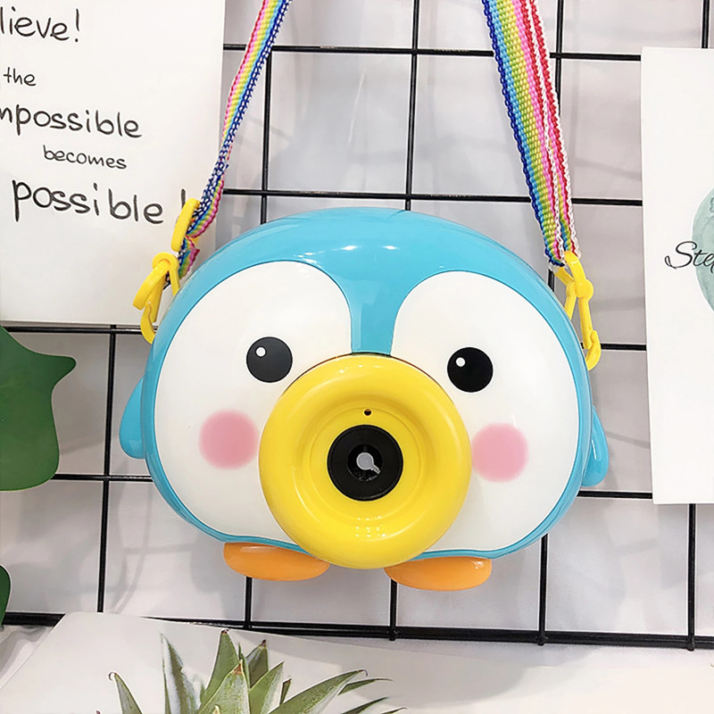 Little Penguin Duck Electric Bubble Machine Automatic Bubble Camera Children Soap Bubbles Blower Electric Music Light Toy