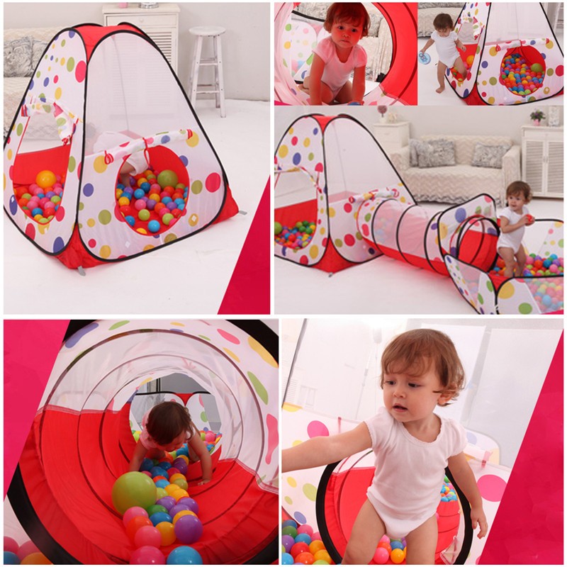 3Pcs/Set Play Tent Baby Toys Ball Pool for Children Tipi Tent Pool Ball Pool Pit Baby Tent House Crawling Tunnel Ocean Kids Tent