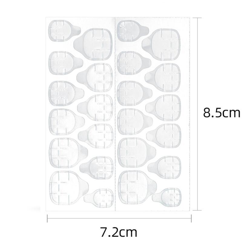 3pcs Transparent Double-sided Tape Glue Stickers Fake Nail Extension Stick Tool Jelly Glue Invisible Nail Stickers