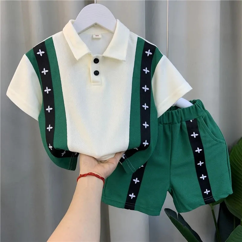 Children Clothing Sets Polo Shirts+shorts School Suits for Kids Boys Girls Tracksuits Summer Toddler Outfits Baby Clothes