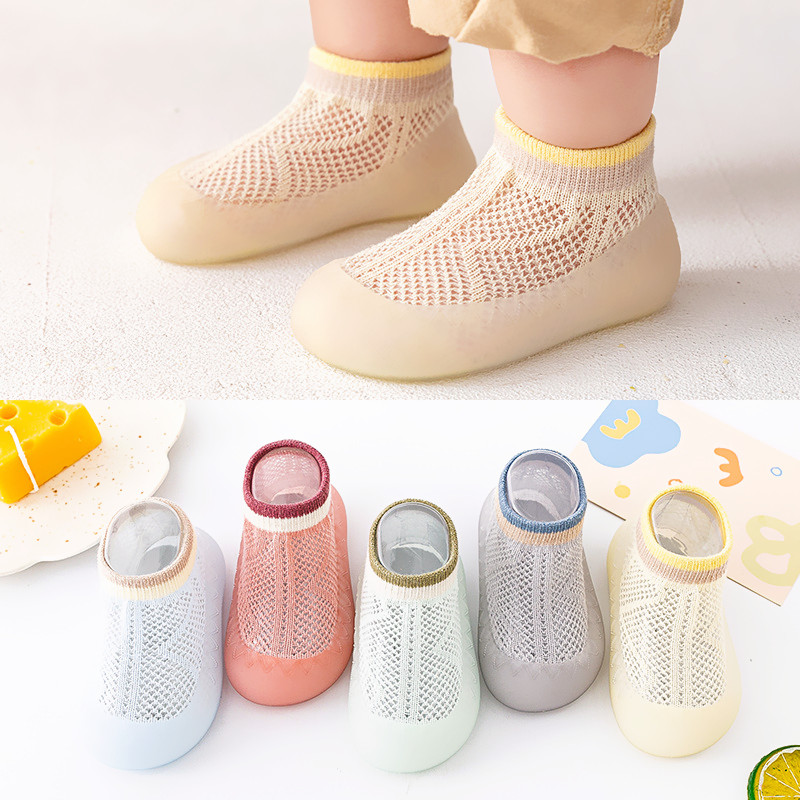 Children's mesh mosquito resistant socks, shoes, summer baby anti-skid floor socks, baby walking shoes, socks, soft soles