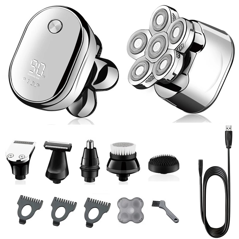 Multi grooming kit digital display electric shaver hair trimmer beard electric razor wet dry men facial&body shaving machine