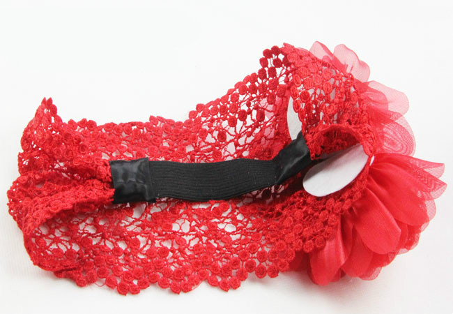 Baby hair band girls hair accessories baby children double flower headwear lace wide headband